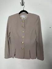 Griffith Gray for St. John Light Tan Blazer Size 6 wool button up