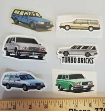 RARE VOLVO 240 740 940 TURBO RETRO VINTAGE WAGON STICKERS 6 PACK LOT