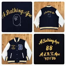 BAPE LOGO sweat varsity jacket a bathing ape NIGO Size M