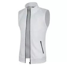 Mens Casual Sleeveless Jacket Vest w/ Pocket Polyester Regular Waistcoat Tops