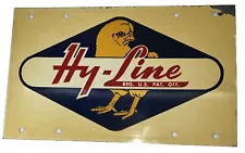 ð¥SALEð¥Original Rare Hy-Line Chicken Feed Metal/Tin Double Sided Sign- Vintage