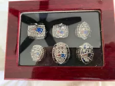 NE Patriots Replica Super Bowl Championship Rings 6 Pcs With RoseWood Gift Box