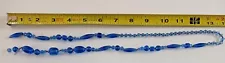 Antique Glass Blue Beads 1910 to 1920 Beautiful Two loose beads