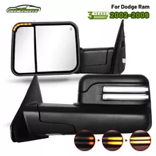 Flip-Up Smoke Switchback Towing Mirrors for 2002-2008 Dodge Ram 1500 2500 3500