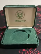 Vintage Green Presentation Case For American Eagle Silver Dollar! Empty