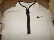 Nike Dri-Fit Victory DR9684-025 Off White Black 1/2 Zip Golf Jacket Men's Large