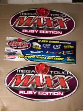 MEGATOUCH MERIT MAXX RUBY SIDE STICKERS AND MARQUEE ARCADE