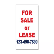 For Sale Or Lease Phone Custom Red Blue Custom DECAL STICKER Retail Store Sign