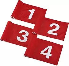 4 Pcs 15X22Cm Golf Flags with Tube Inserted, Portable 420D Nylon Putting Green G