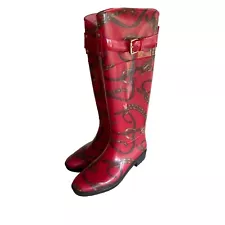 Polo Ralph Lauren Red Equestrian Rain Boot Size 6