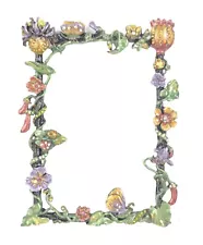 Jay Strongwater ? Enamel & Crystal Flower Leaf Vine Picture Frame for 6 x 4"