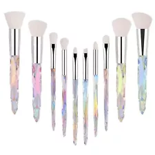 10pcs Makeup Brushes – White Bristle, Luxurious Feel