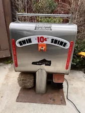 Vintage Kwik Shine Shoe Shine Machine Coin Op Arcade Shoe/Boot Polisher Works