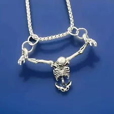 Gothic Style Hanging Half Skeleton Pendant Necklace