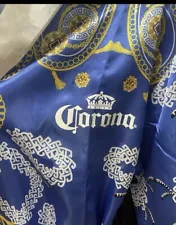 ð¥Corona Beer Satin Gentleman’s Lounge Robe Snoop Dogg, Blue Size XL/XXL-Rareð¥