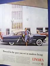 1953 Lincoln Capri Hardtop large-mag car ad -model going shopping