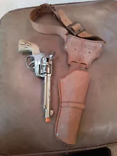 vintage antique cowboy western toys Holster And Cap Toy Gun Fanner 50.