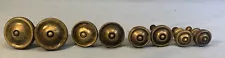 8 Vtg 1800’s Arts & Crafts Deco Salvage brass antique drawer pull cabinet knob~l