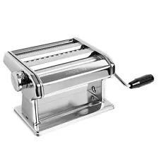 Made in Italy Ampia 180 Classic Manual Pasta Machine, Chrome Steel. Makes Las...