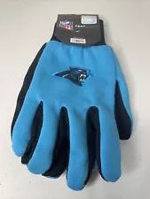 NFL Utility Gloves One Size Fits Most Carolina Panthers Blue Black Embroidered