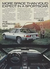 1977 Porsche 924 Sports Car More Space Woman & Horse vtg Print Ad Advertisement