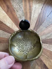 Vintage Decorative Brass Tea Strainer Sifter For Over The Cup