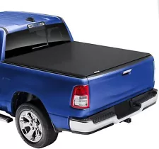 WEIZE 5'7" ft Soft Roll-up Truck Bed Tonneau Cover For 2019-2024 Dodge Ram 1500