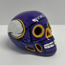 Minnesota Vikings Skull Art Ceramic Football Helmet Purple Horns Hand Painted