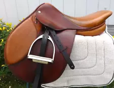 COURBETTE English/Jump Show Saddle- ALPINA - 17.5" Seat - 2-Tone Brown - GREAT!