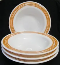 JOY MANGANO Corelle STROKES OF COLOR Orange 10 ¾” Pasta Dinner Bowl ~ Set of 4