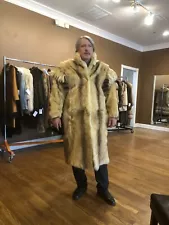 Full Length Vintage MOUNTAIN MAN Goat Skin Fur Coat One Of A Kind Incredible