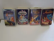 VHS Walt Disney Tapes Classic And Rare Used 4 Piece Collection Masterpiece.