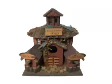 Handmade Wood Finch Valley Winery Bird House W/Moss 10"L x 11"T Yard Art Garden