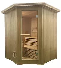 New Listing4 Person Steam Wet Dry Sauna Indoor Hemlock Wood SPA ETL Certified Heater 4.5 kW