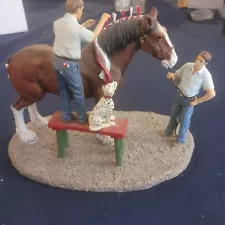 Budweiser Clydesdale Collection Figurine "Braiding For Parade"