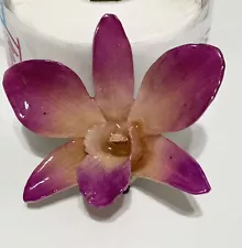 Polymer Clay Beautiful orchids pendant size: 65mm x 55mm