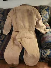 Carhart warm winter work jumpsuit men M zipper lower leg to go over boots vtg