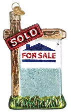 Old World Christmas Realty Sign House For Sale Sold Holiday Ornament