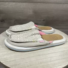 Sanuk Stone Brewing You Got My Brew Slip On Shoe Beige Pink Canvas Womens Size 8