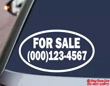 FOR SALE with YOUR PHONE NUMBER Vinyl Decal Sticker Car Window Bumper CUSTOM PH#