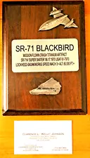 SR-71 BLACKBIRD CRASH TITANIUM FRAGMENT PLAQUE LTD+BONUS 'KELLY' CARD-3 DAY SALE