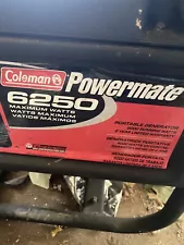 Coleman Powermate 6250 Cranking Watts 5000 Portable Gas Generator *Local Pickup*