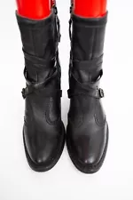 Airstep Womens Biker Ankle Boots Black Leather size 9.5-10US 40EU SALE!