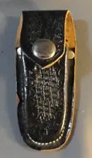 BOY SCOUTS HAND CRAFTED BLACK LEATHER STAMPED KNIFE CASE W/ BELT LOOP MADE IN US