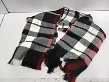 Francesca's Plaid Pattern Black & Red Wrap Scarf One Size Fits All - NWT