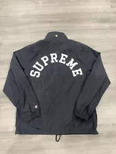 Supreme X Champion Coaches Jacket Windbreaker Mens Sz Medium Black Stitched