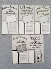 Lot 5 Vtg Sales Brochures Colonial Manufacturing Company Mahogany Furniture