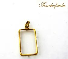 14K YELLOW GOLD FRAME FOR 1 GRAM CREDIT SUISSE GOLD BAR MADE IN ITALY