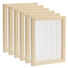 6 Pack 8”x10" Wood Frame Silk Screen Printing Starter Kit 110 Mesh for Beginners