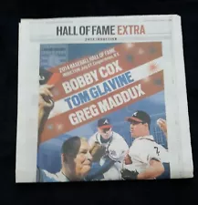 HOF EXTRA NEWSPAPER. AJC. 7/20/14. ATLANTA BRAVES GLAVINE, MADDUX, & COX.